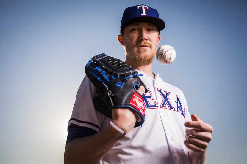 Texas Rangers pitcher Jake Diekman  photographed during spring training photo day at the...