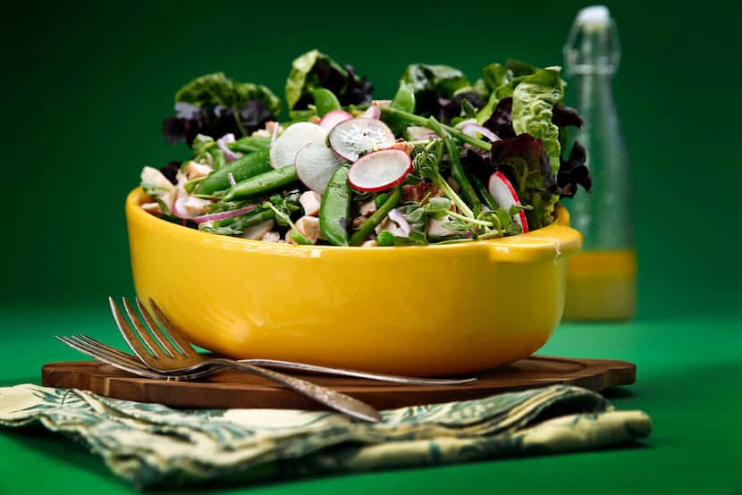 Spring Salad with Grilled Chicken and Elderflower Vinaigrette
