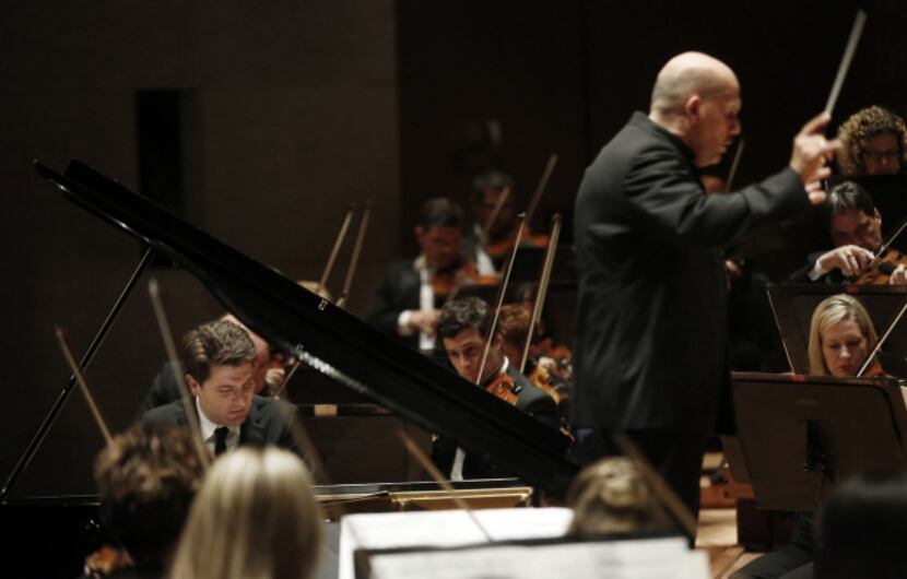 Pianist Alessio Bax (left) performed selections from Mahler and Barber with conductor Jaap...