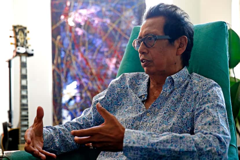 Alejandro Escovedo sits in his former Belmont Hotel apartment. “It’s funny because at this...