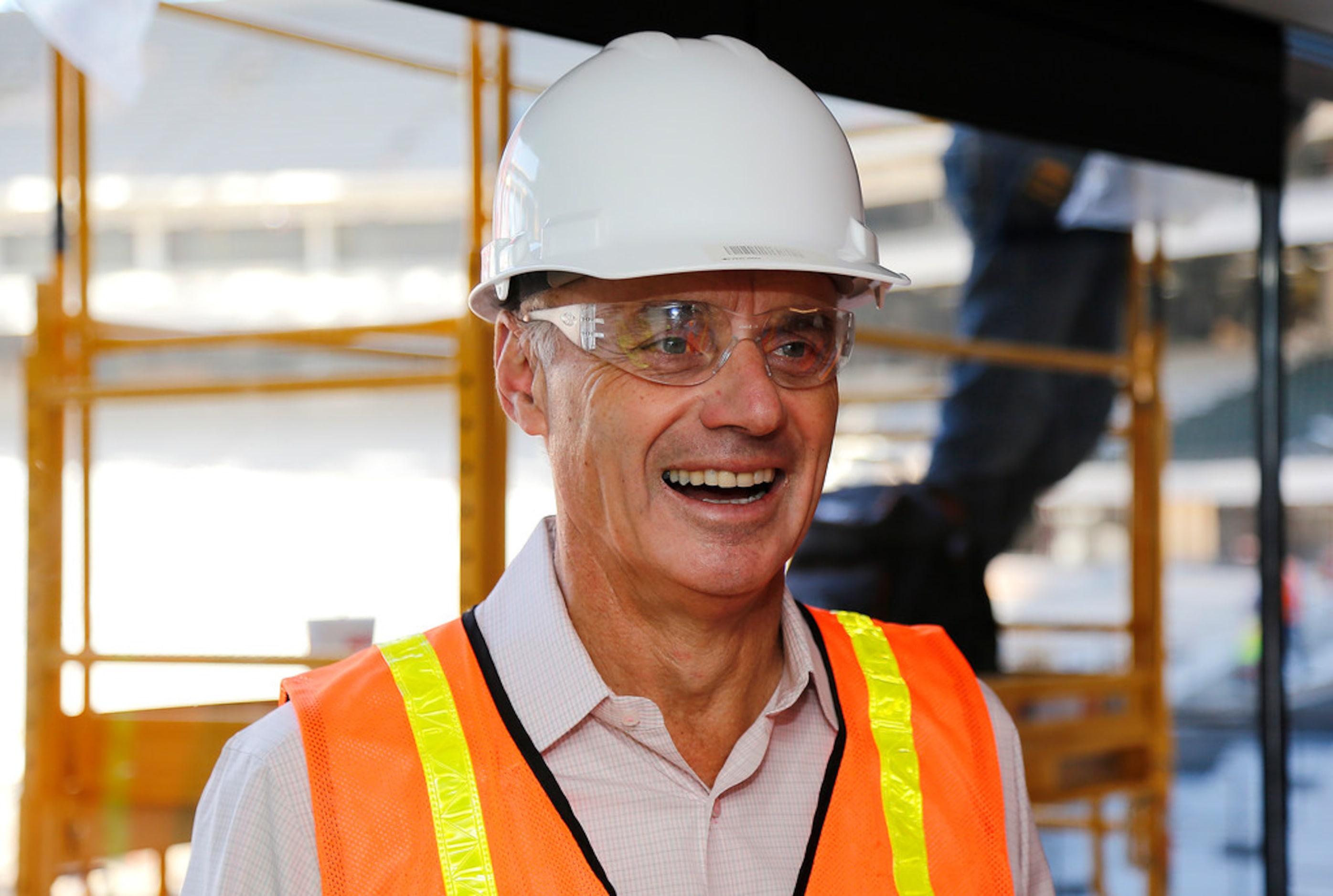 MLB commissioner Rob Manfred visited Globe Life Field in Arlington to view the construction...