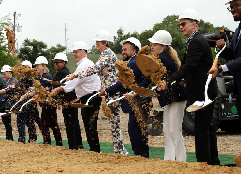 Community members broke ground Friday for the new Oak Lawn Place, an LGBT senior housing...