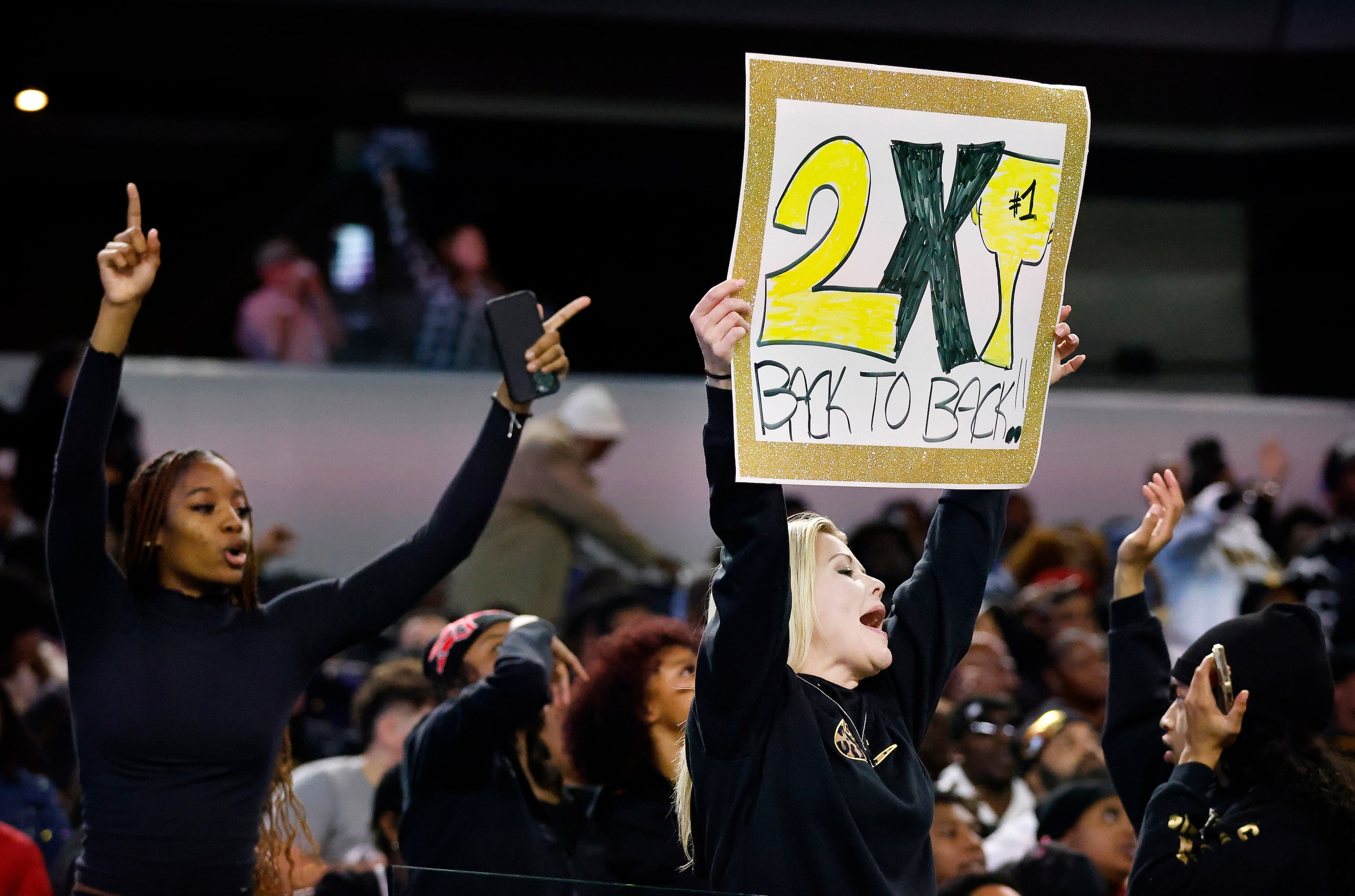 South Oak Cliff fans cheer their Back-to-Back wins in the Class 5A Division II state...