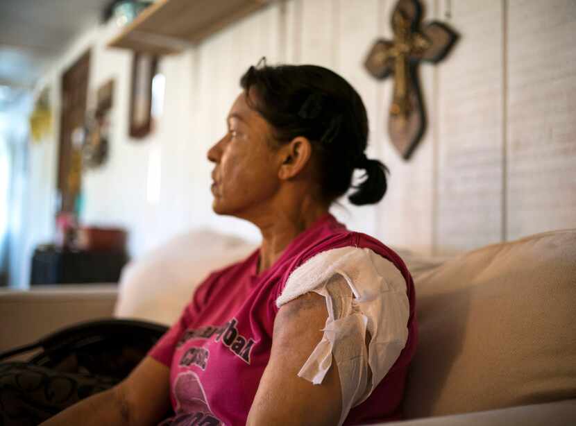 Rosanne Solis, who injured on Nov. 5 when a gunman wearing a skull-face mask opened fire at...