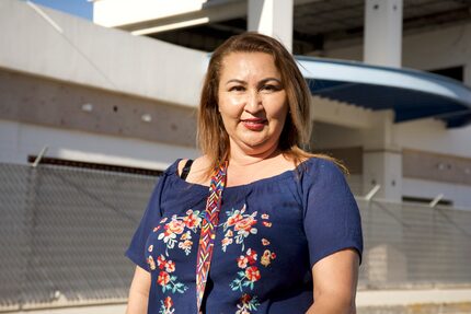 Hilda Padilla, 44, flew from Guadalajara to Ciudad Juarez seeking a visa to travel to Las...