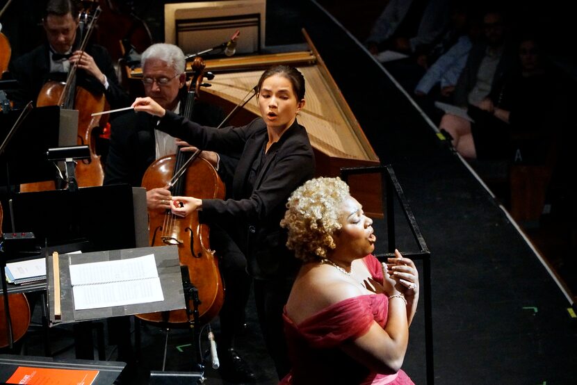 Molly Turner conducts the Dallas Opera Orchestra along with mezzo-soprano Raehann...