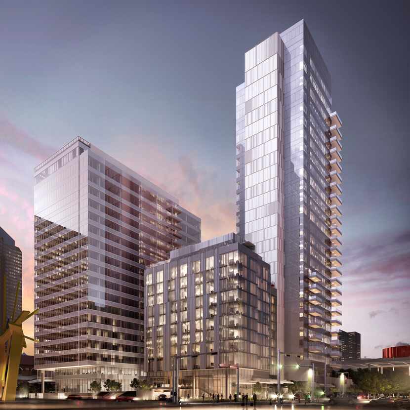 The Hall Arts Hotel and an adjoining condo tower are under construction at Ross Avenue and...