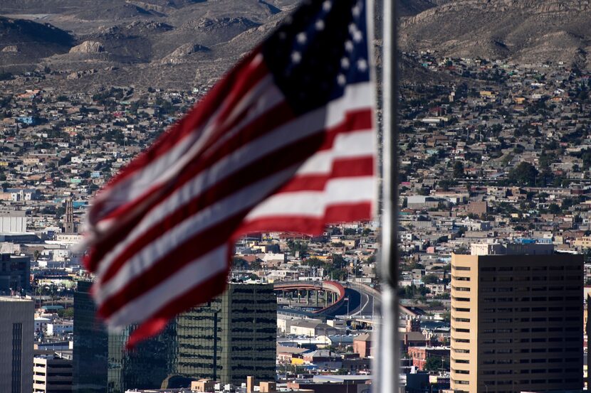 A view of the Santa Fe Bridge (Bridge Paso del Norte International) connecting El Paso and...