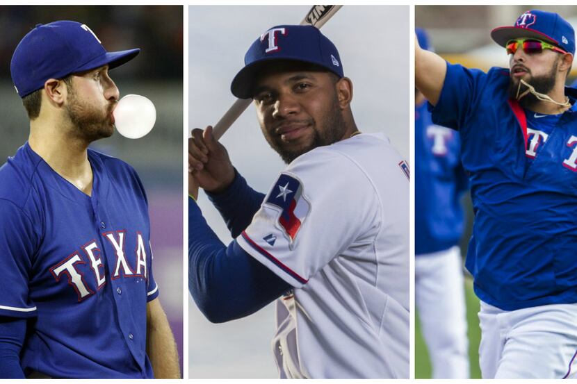 L to R: Joey Gallo (Nathan Hunsinger/The Dallas Morning News); Elvis Andrus, Rougned Odor...