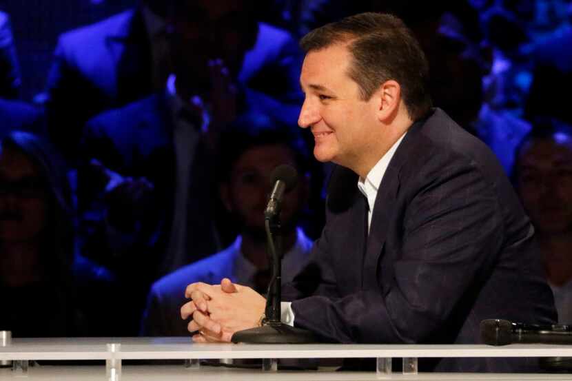  Sen. Ted Cruz smiles while interviewed by Pastor Jack Graham (not pictured) during the...