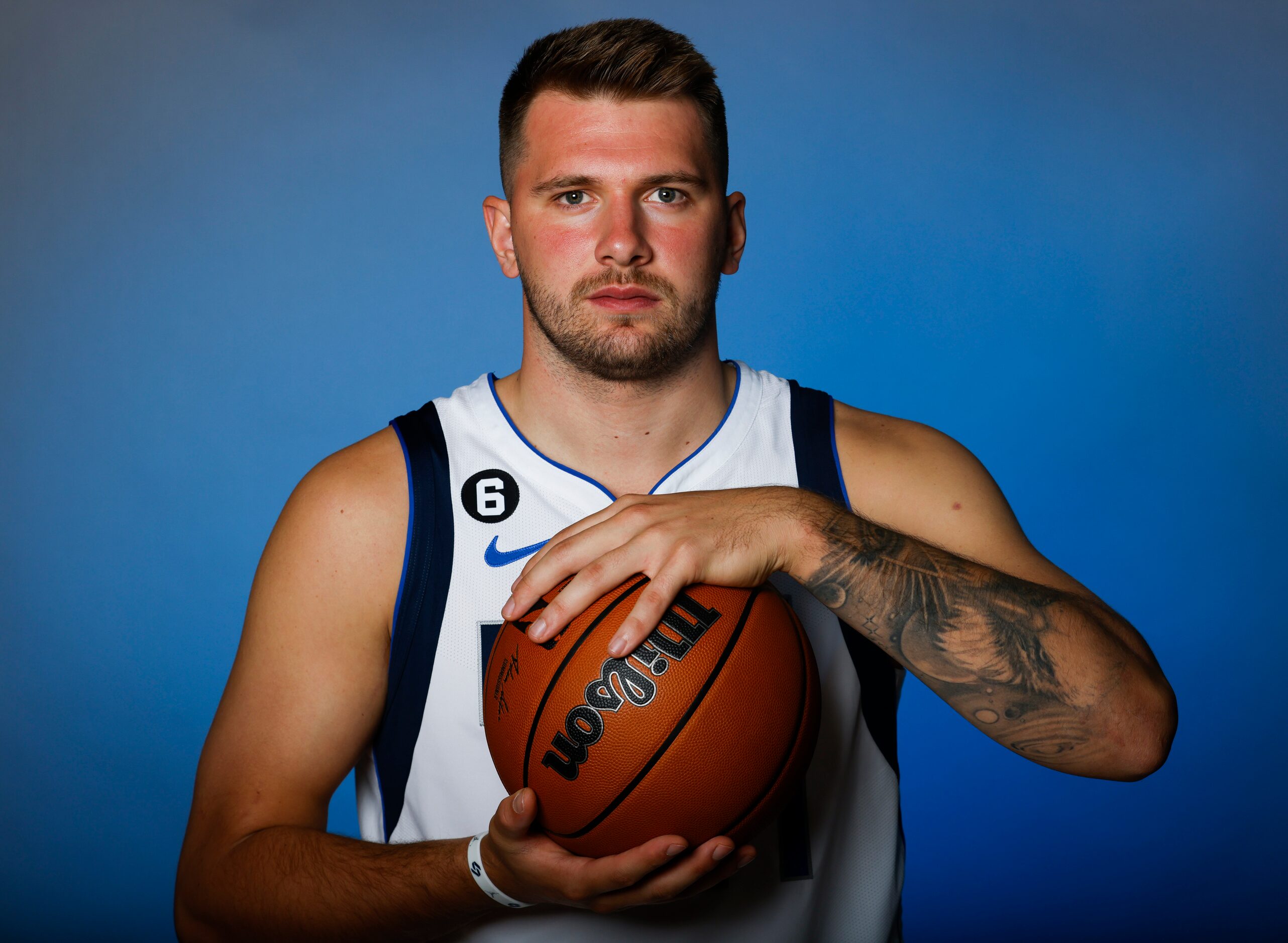 Dallas Mavericks’ Luka Doncic is photographed during the media day at American Airlines...