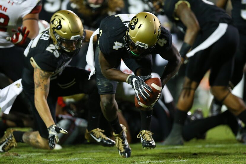 BOULDER, CO - NOVEMBER 26:  Defensive back Chidobe Awuzie #4 of the Colorado Buffaloes...