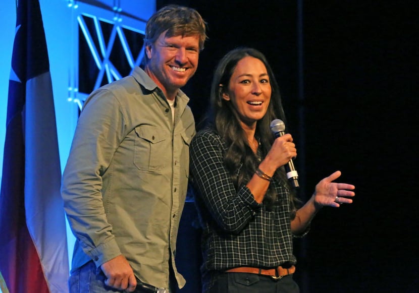 Chip and Joanna Gaines of Magnolia Homes and HGTV's Fixer Upper show are photographed while...
