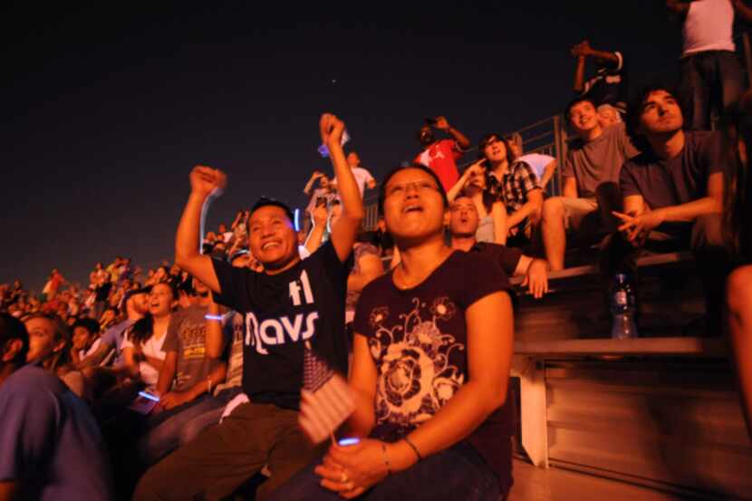 Nanda Sunuwar and his wife, Pabitra,  watched the Fair Park fireworks on Wednesday, their...
