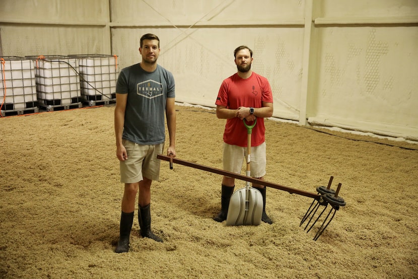 TexMalt co-founders Austin Schumacher (left) and Chase Leftwich started their craft malt...