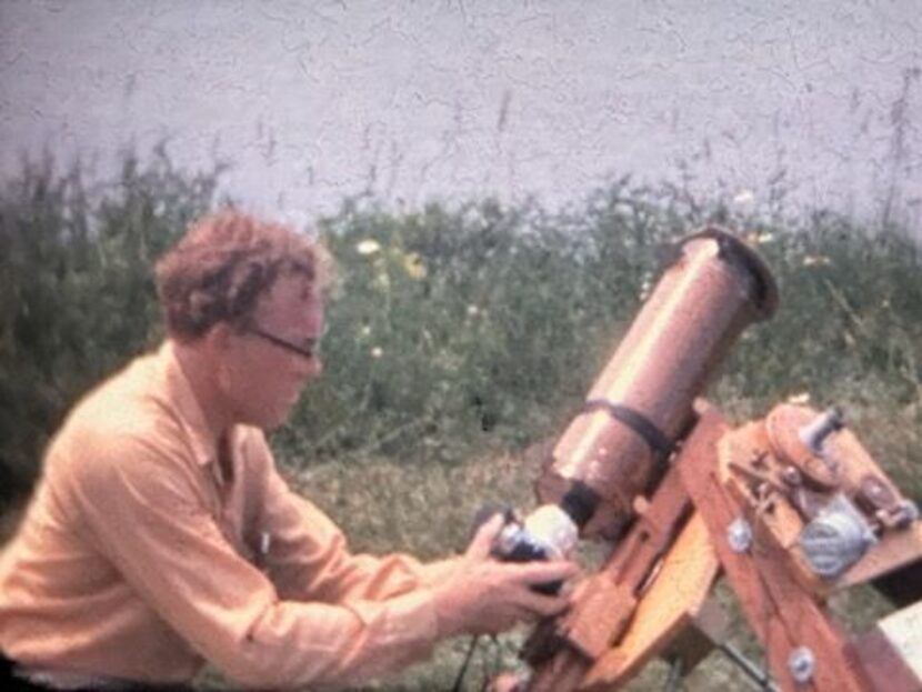 LaVerne Biser, 45 at the time, prepared for a total solar eclipse in Maine in 1963.