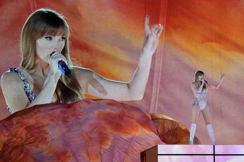 Taylor Swift performs during the opener of her "Eras Tour," Friday, March 17, 2023, at State...