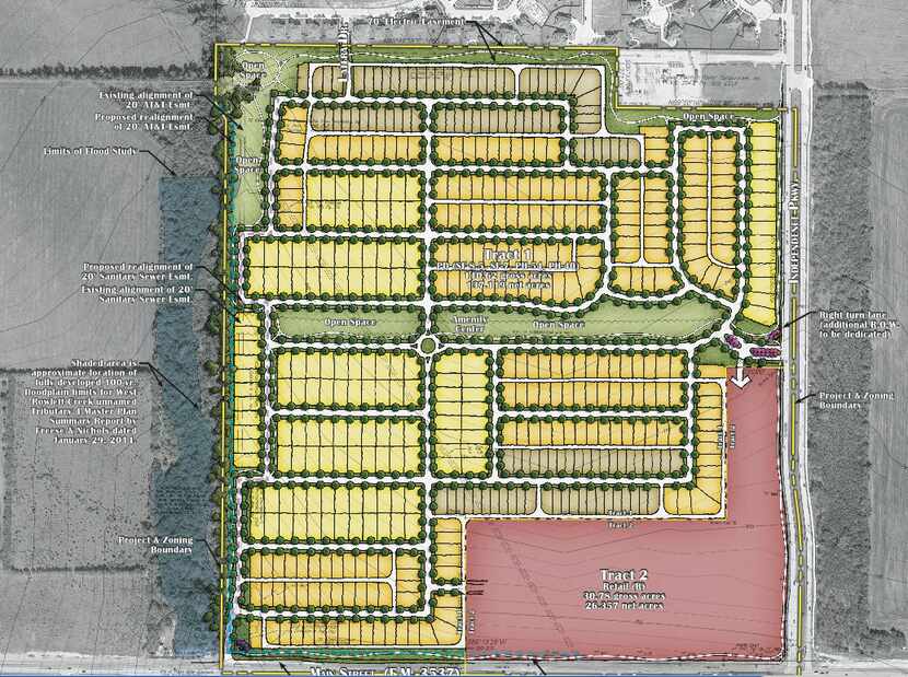  Designs approved by Frisco city planners include 500 houses and a shopping center at Main...