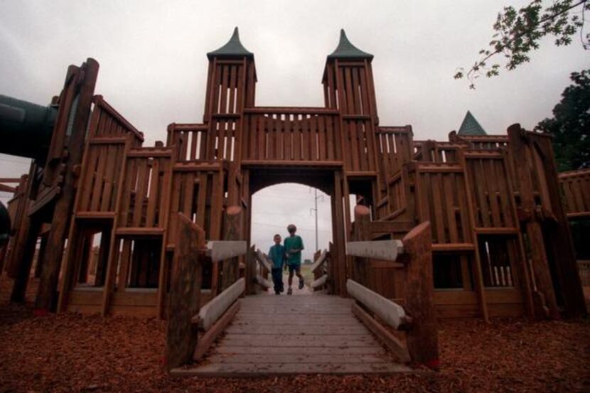 Kids Kingdom, built by volunteers in 1998, was torn down last year because it contained a...