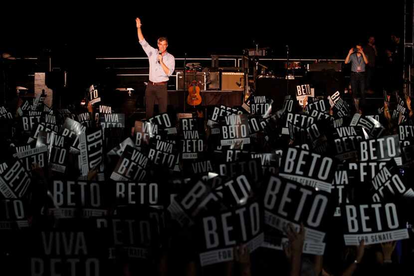 Senate candidate Beto O'Rourke spoke at a rally in Austin on Sept.  29.