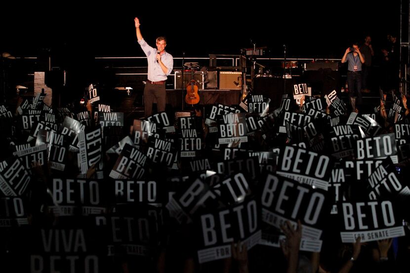Senate candidate Beto O'Rourke spoke at a rally in Austin on Sept.  29.