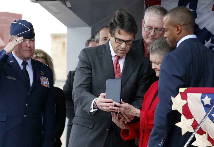  In 2013, then-Gov. Rick Perry went to Farmersville to posthumously present the Texas...