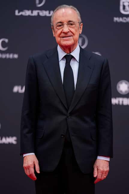 Real Madrid president Florentino Perez poses on the red carpet before the Laureus Sports...