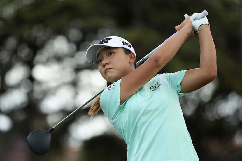 KAPOLEI, HI - APRIL 15:  Lydia Ko of New Zealand  plays a tee shot on the first hole during...