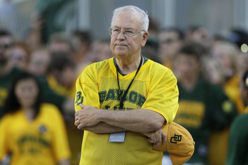 In this Sept. 12, 2015 file photo, then-Baylor President Ken Starr waits to run onto the...