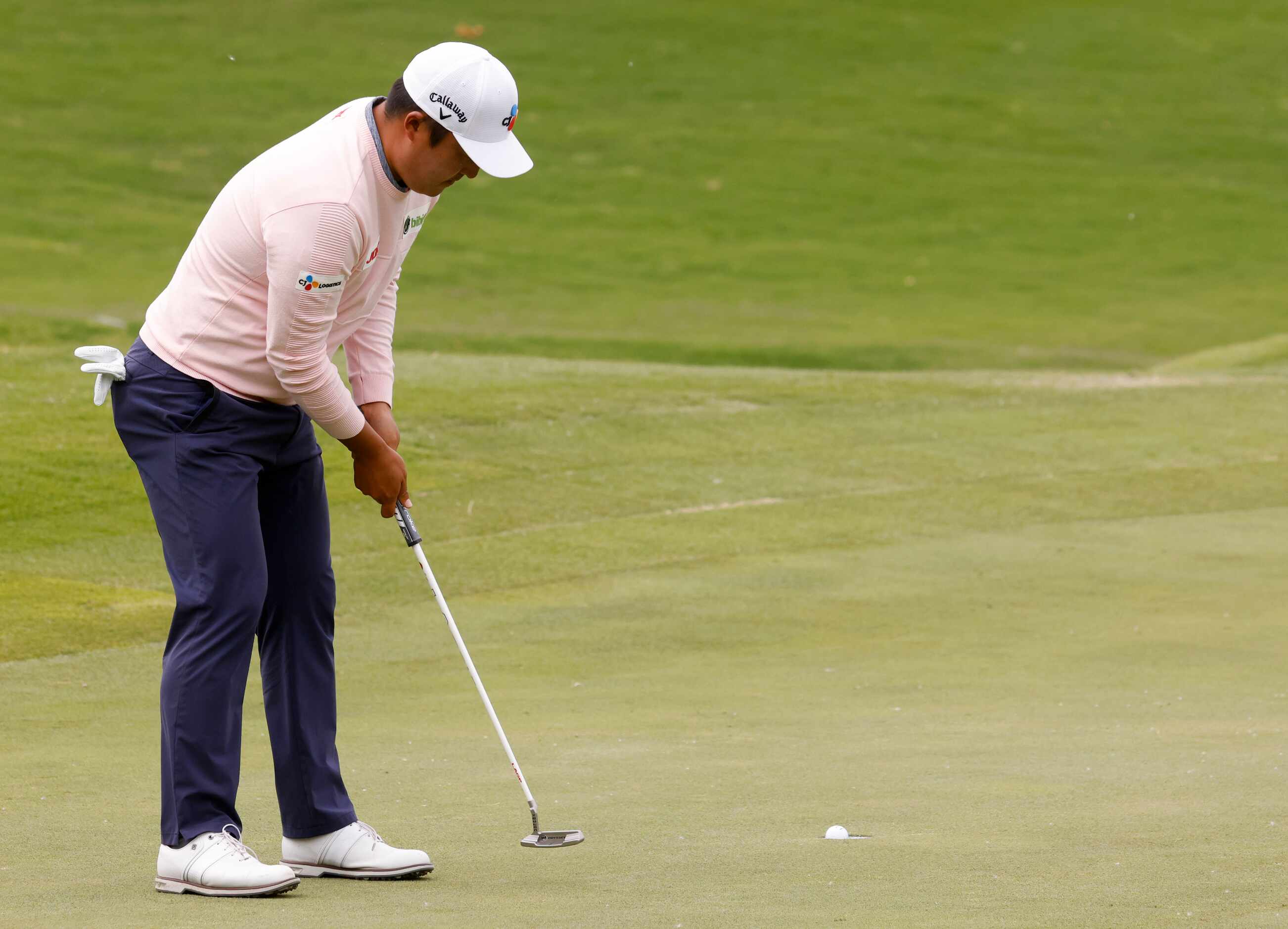 Kyoung-Hoon Lee putts on the 6th hole during round 2 of the AT&T Byron Nelson  at TPC Craig...