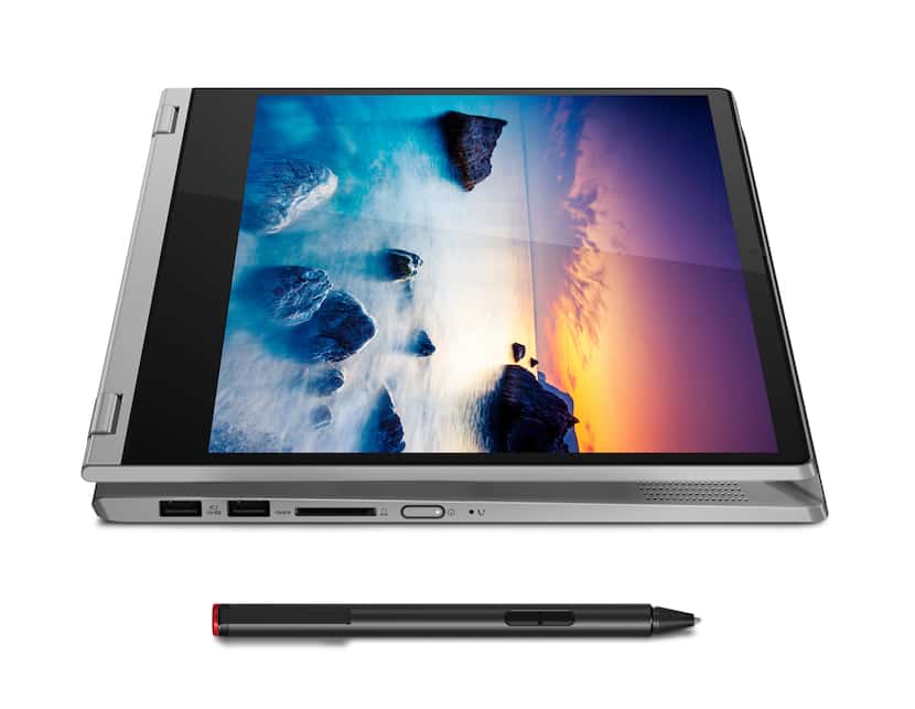 The Lenovo IdeaPad Flex 14 in tablet mode with optional stylus.