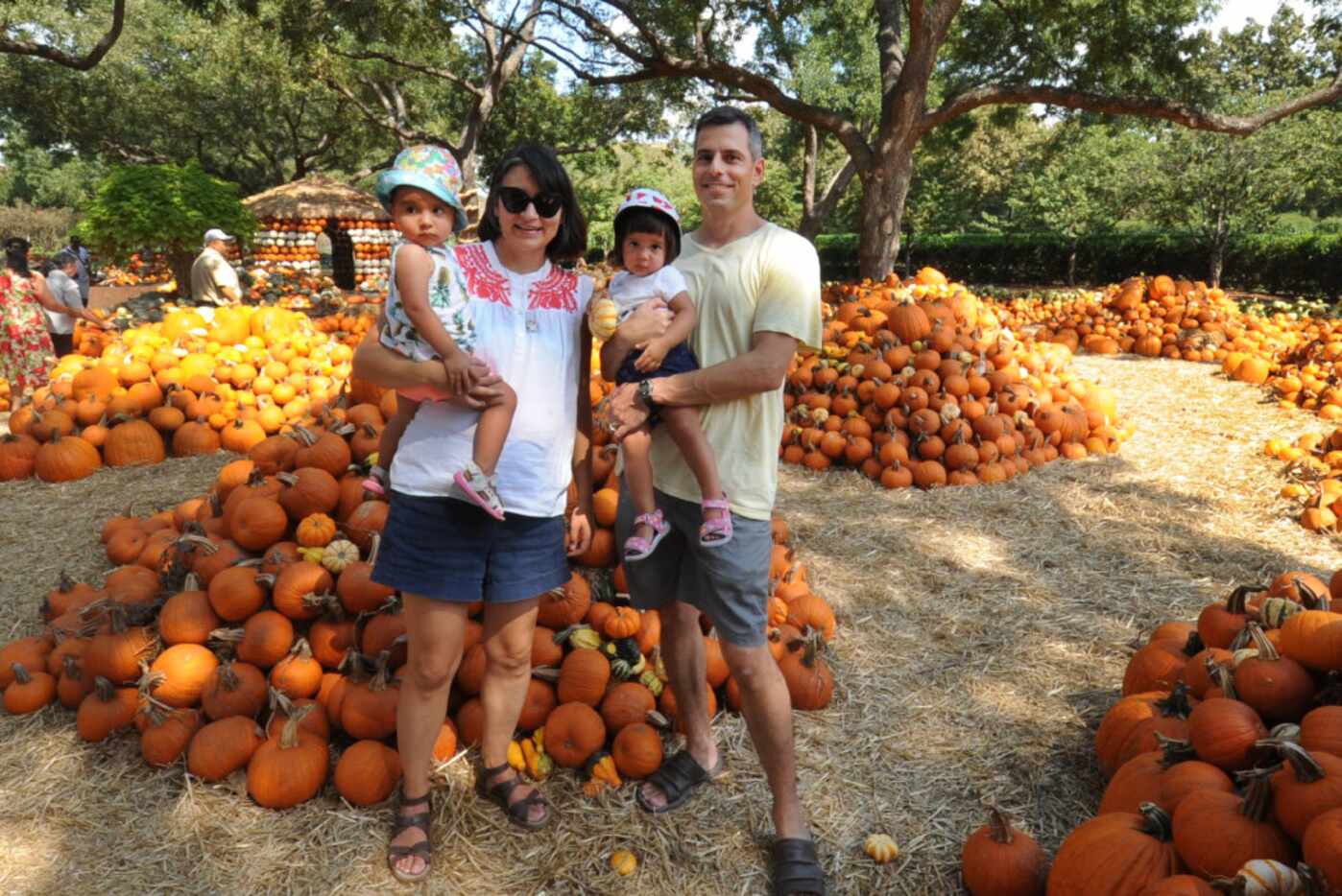 Suzin and Martin Reidy with their twin 19-month-old girls Josephine and Francesca enjoy the...