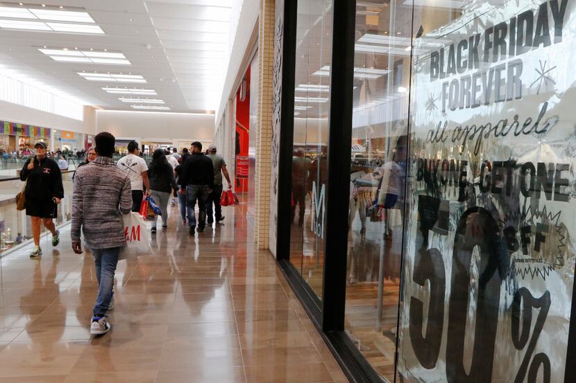NorthPark Center customers take advantage of the low prices on Black Friday, November 25,...