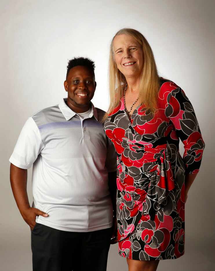 TreShaun Pate and Leslie McMurray pose for a portrait in the studio in Dallas on Thursday,...