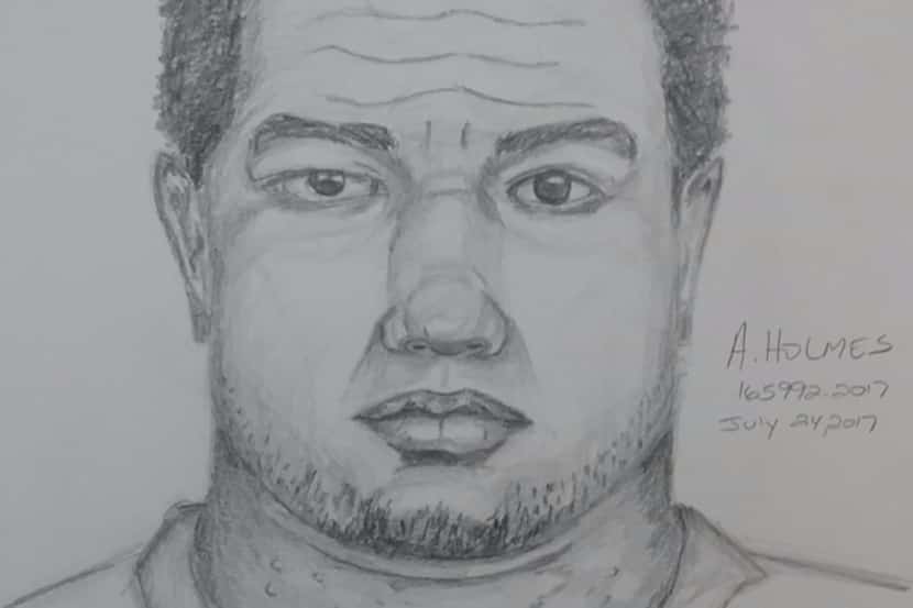 A sketch of the man who reportedly tried to grab two women at a Far North Dallas apartment...