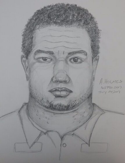 A sketch of the man who reportedly tried to grab two women at a Far North Dallas apartment...