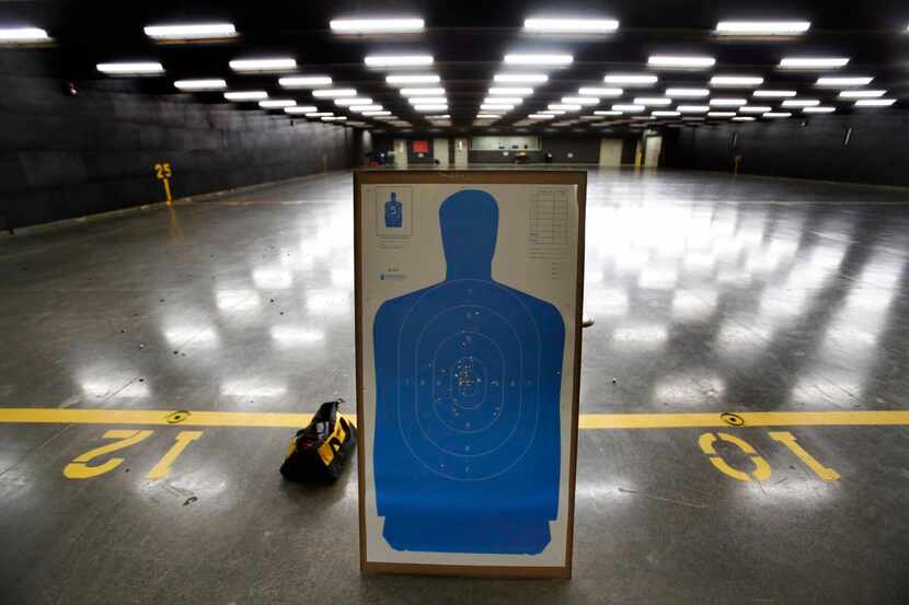
A target shows the accuracy of a shooter at a shooting range at the Criminal Justice...