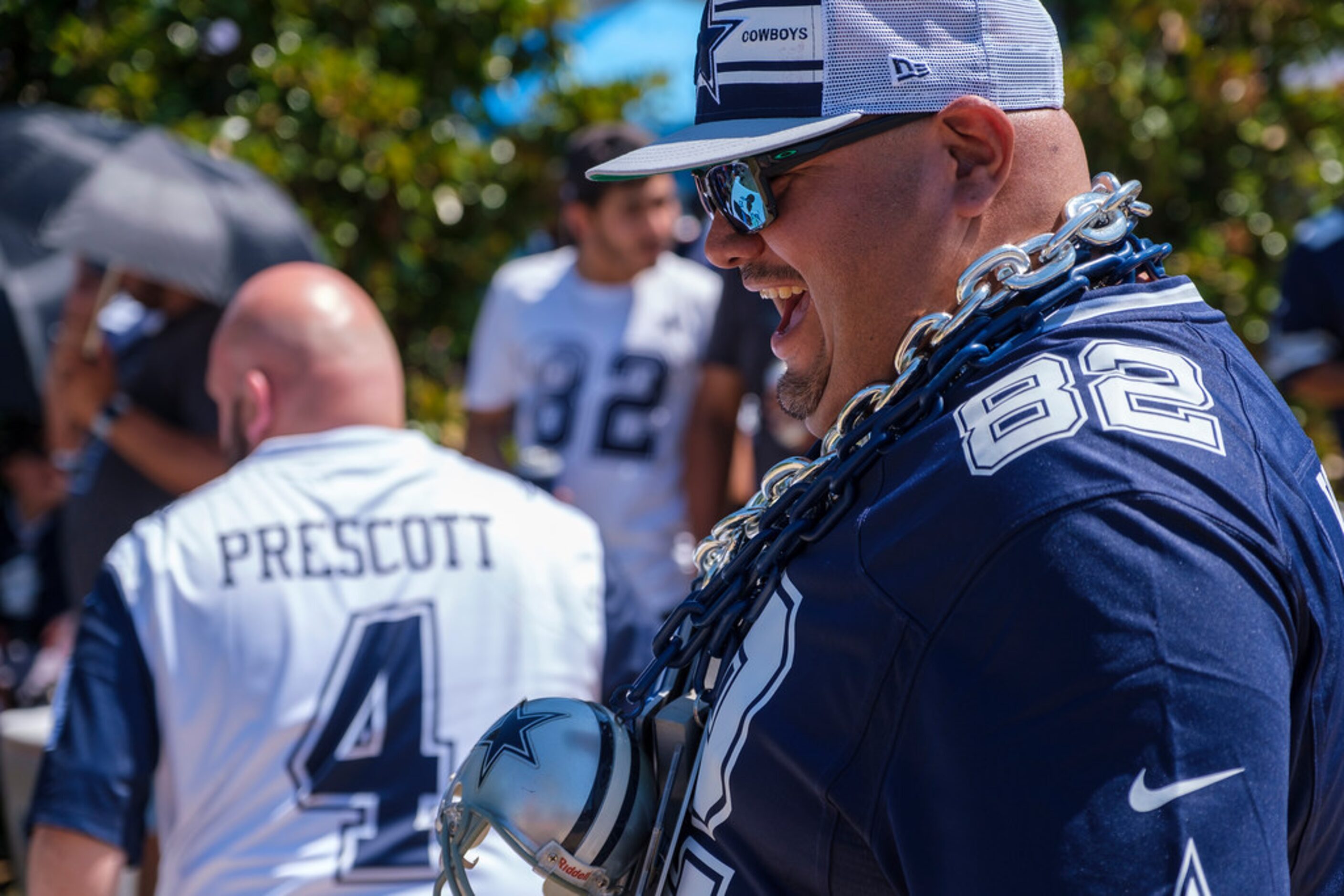 Dallas Cowboys fans tailgate before an NFL football game against the New York Giants at AT&T...