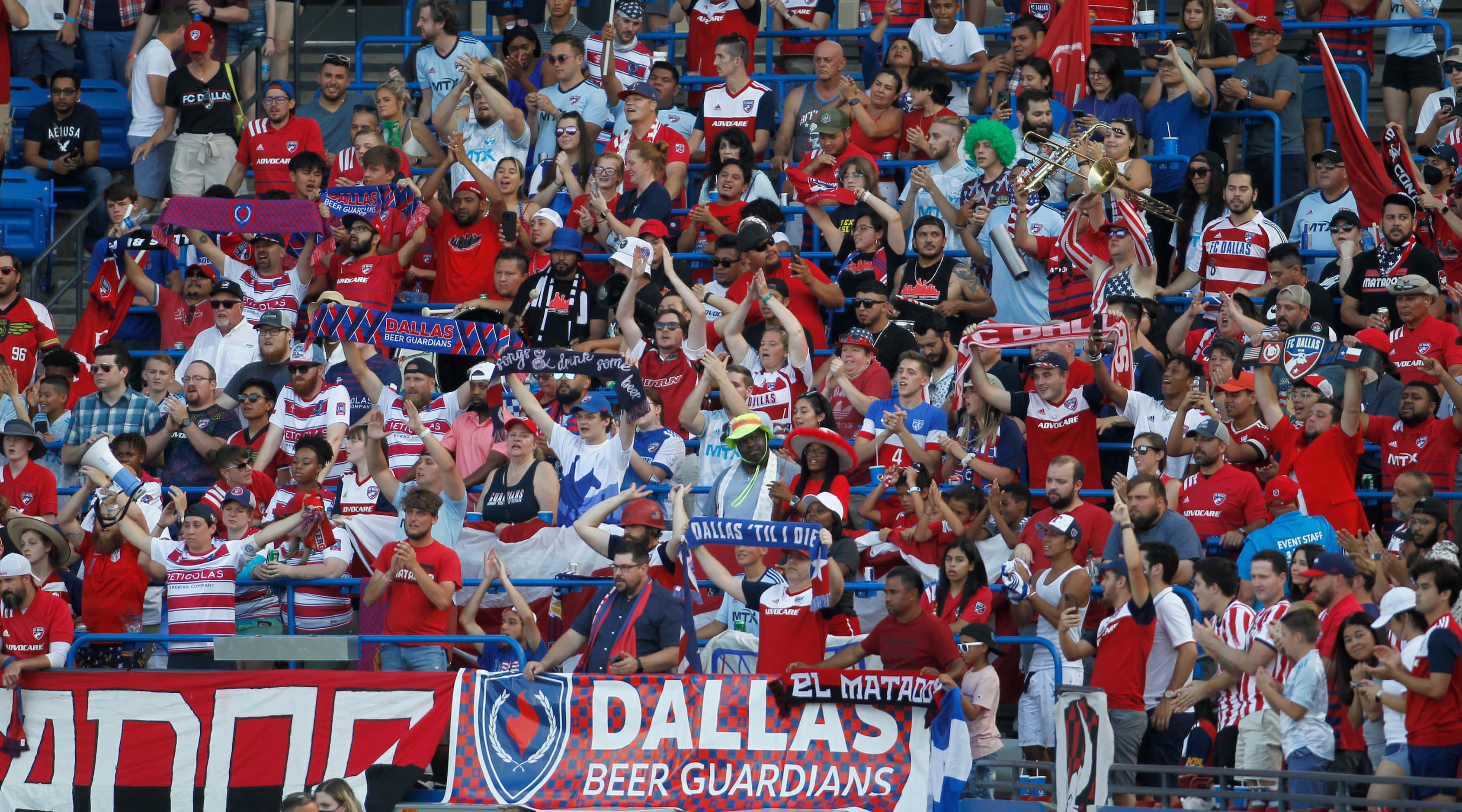 A large contingent of festive FC Dallas fans were on hand for the Independence Day match...