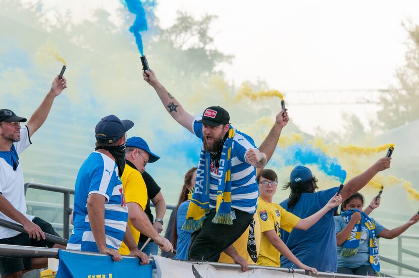 Vaqueros' supporters club Panther City Hellfire in action.