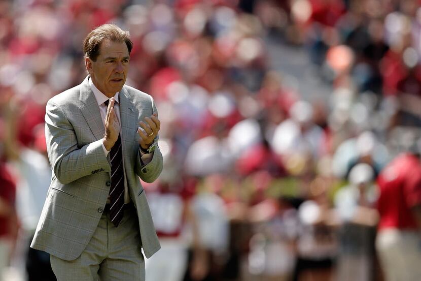 Alabama head coach Nick Saban: (Photo by Stacy Revere/Getty Images)