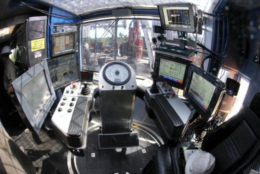 Computer screens and other monitors ease drilling in the Marcellus shale at a Range...