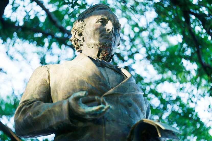 
The statue of the Jefferson Davis at the University of Texas won’t stand on the Main Mall...