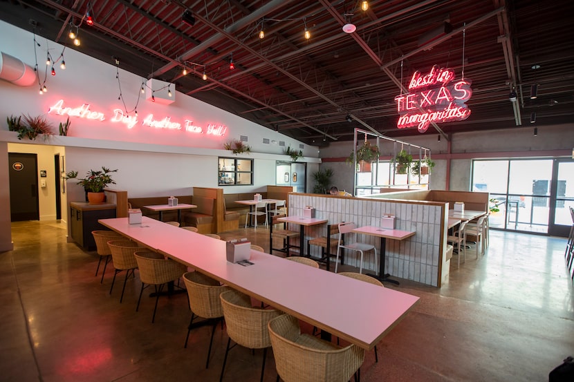 Indoor dining area at Taco Heads in Fort Worth