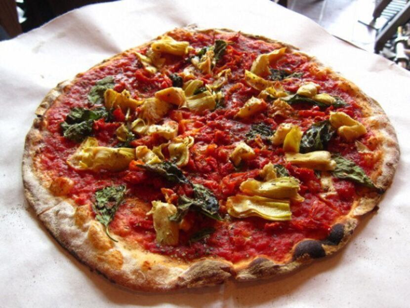 New Haven is known for Yale -- and also for delicious, colorful food, such as this pizza...