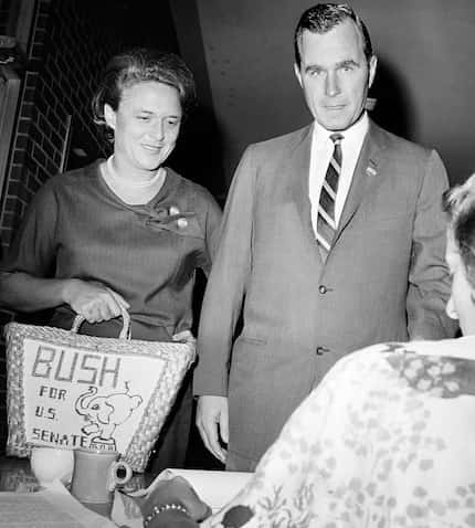 George H. W. Bush and his wife Barbara cast their votes in Houston for the 1964 Texas Senate...