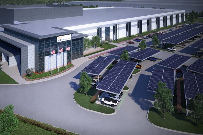 A rendering of MP Materials' planned 200,000 square foot AllianceTexas facility that will...