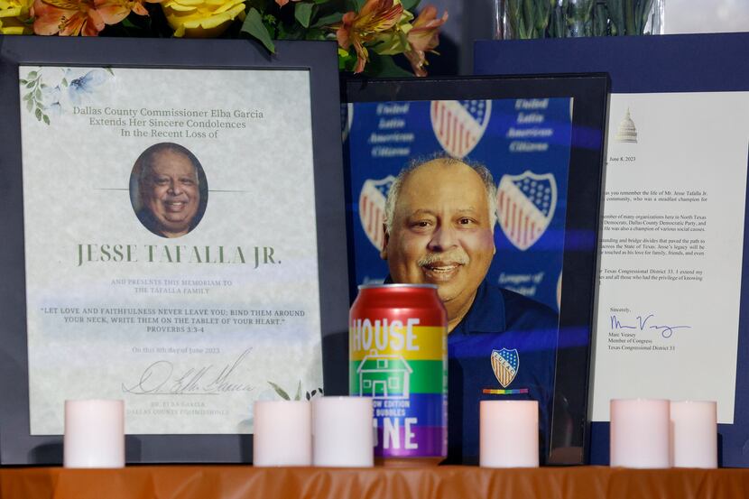 Letters of condolences from Dallas County Commissioner Dr. Elba Garcia (left) and Rep. Marc...