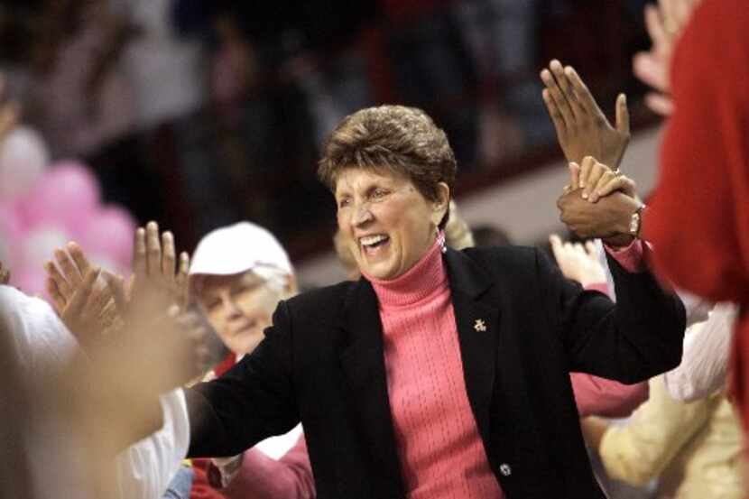 ORG XMIT: *S0425534291* North Carolina State head women's basketball coach Kay Yow takes to...