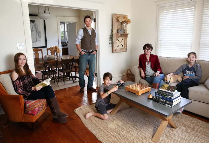 The Ettiene family in their 1,400-square-foot home in McKinney.